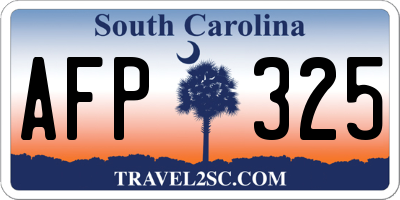 SC license plate AFP325
