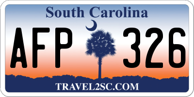SC license plate AFP326