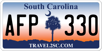 SC license plate AFP330