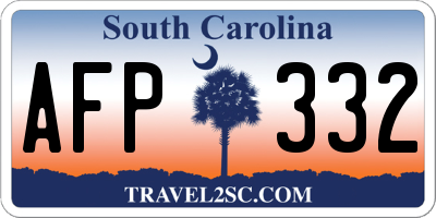 SC license plate AFP332