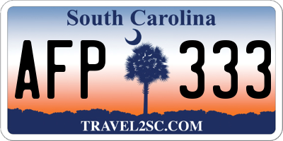 SC license plate AFP333