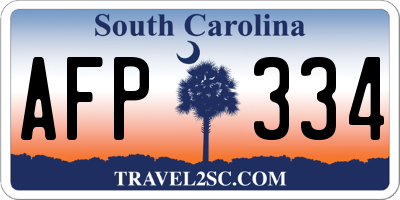 SC license plate AFP334
