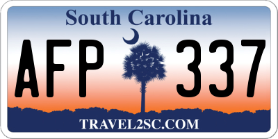 SC license plate AFP337