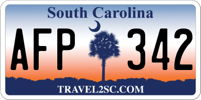 SC license plate AFP342