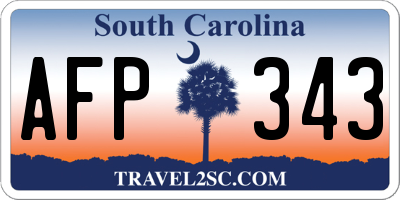 SC license plate AFP343
