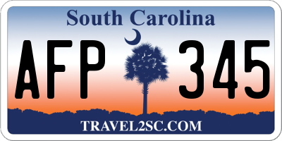 SC license plate AFP345