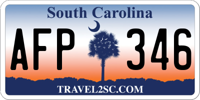 SC license plate AFP346