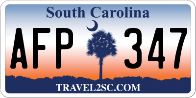 SC license plate AFP347
