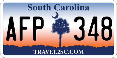 SC license plate AFP348