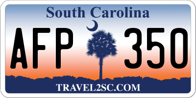 SC license plate AFP350