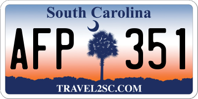 SC license plate AFP351