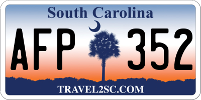 SC license plate AFP352