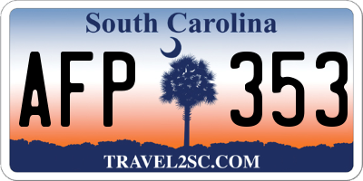 SC license plate AFP353