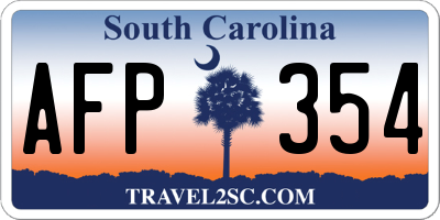 SC license plate AFP354