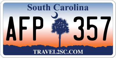 SC license plate AFP357