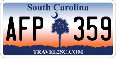 SC license plate AFP359