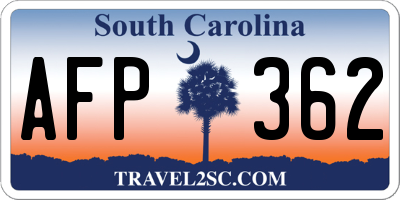 SC license plate AFP362