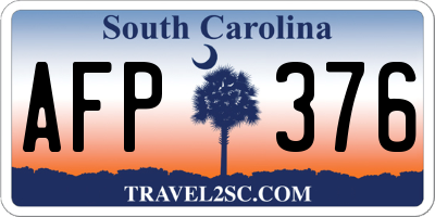 SC license plate AFP376