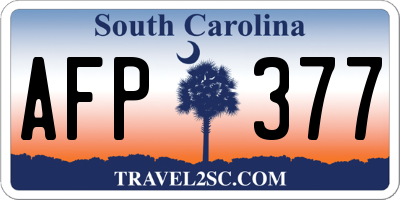 SC license plate AFP377