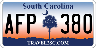 SC license plate AFP380