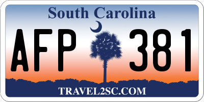 SC license plate AFP381