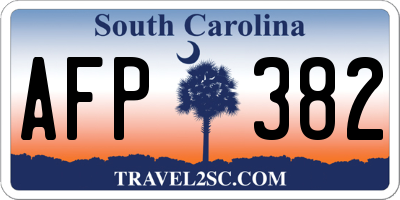 SC license plate AFP382
