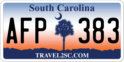 SC license plate AFP383