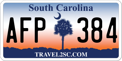 SC license plate AFP384