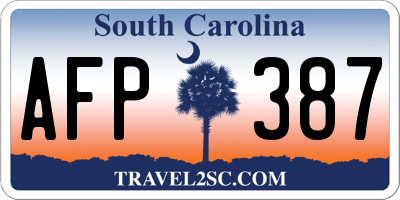 SC license plate AFP387