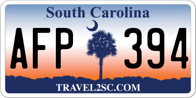 SC license plate AFP394