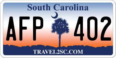 SC license plate AFP402