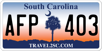SC license plate AFP403