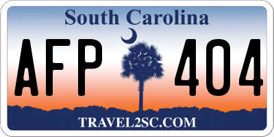 SC license plate AFP404