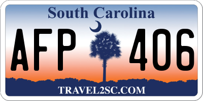 SC license plate AFP406