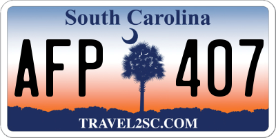 SC license plate AFP407