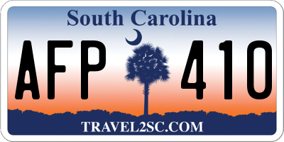 SC license plate AFP410