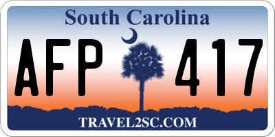 SC license plate AFP417