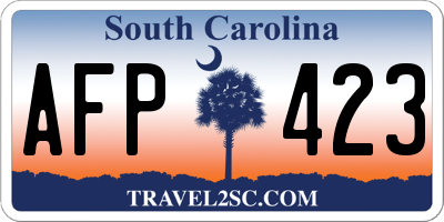 SC license plate AFP423