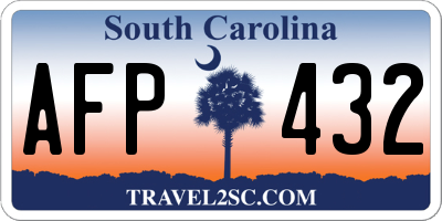 SC license plate AFP432