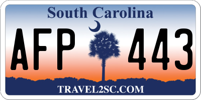 SC license plate AFP443