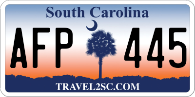 SC license plate AFP445