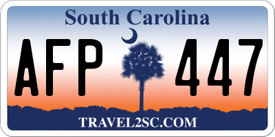 SC license plate AFP447