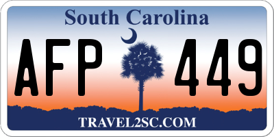 SC license plate AFP449