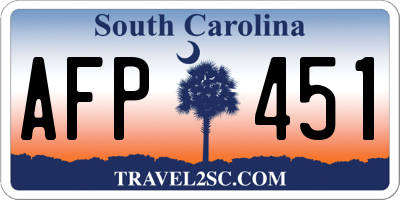 SC license plate AFP451