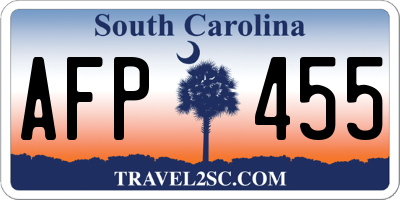 SC license plate AFP455