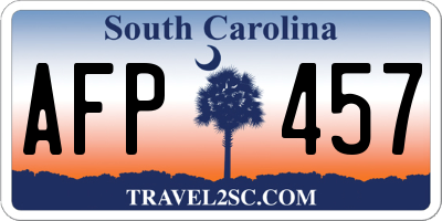 SC license plate AFP457