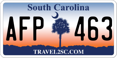 SC license plate AFP463
