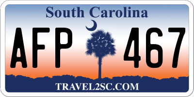 SC license plate AFP467