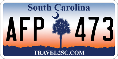 SC license plate AFP473