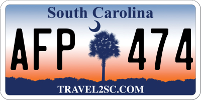 SC license plate AFP474